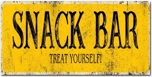 Vista 17 de Madcolitote Letrero de calle personalizado SNACK BAR con texto en inglés «Snack Bar» de madera para decorar la pared de la sala de estar, arte