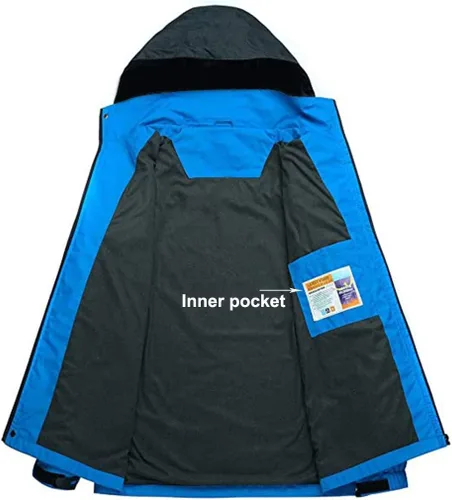 Vista 4 de Chaqueta impermeable para hombre con capucha y resistente al viento, para senderismo, pesca