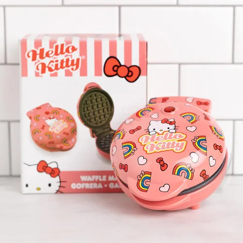 Vista 6 de Uncanny Brands Mini waflera Hello Kitty - Cocina con tu personaje favorito de gatito