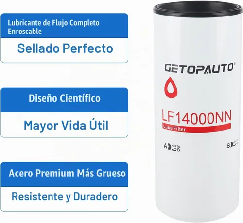 Vista 3 de GETOPAUTO CUMMINS ISX15 KIT DE CAMBIO DE ACEITE LF14000NN, FF5776, K37-1029 Kit de Filtro