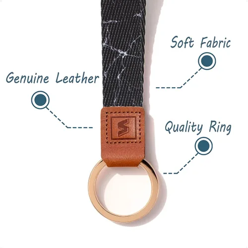 Vista 2 de Correa de cordón para llaves, diseño de patrón original para llavero de muñeca