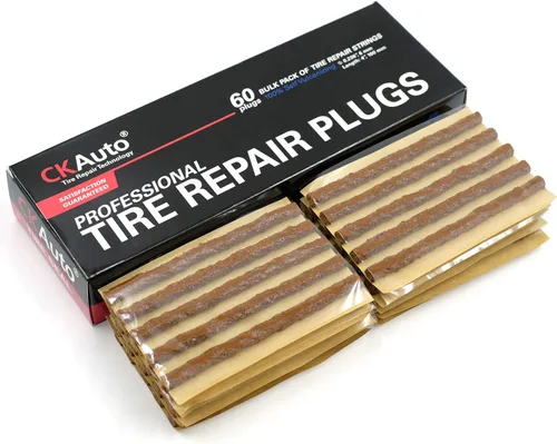 Vista 15 de CKAuto 30 piezas de 4 "cuerdas de reparación de neumáticos negros tapones
