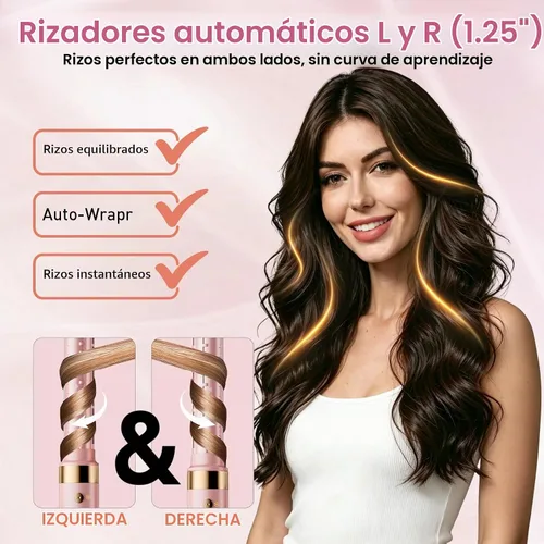 Vista 4 de Mythsight Dual Voltage StyleVibe 8-en-1 Secadora de pelo y cepillo secador de pelo con estuche de viaje - Rulos de envoltura automática (L/R)