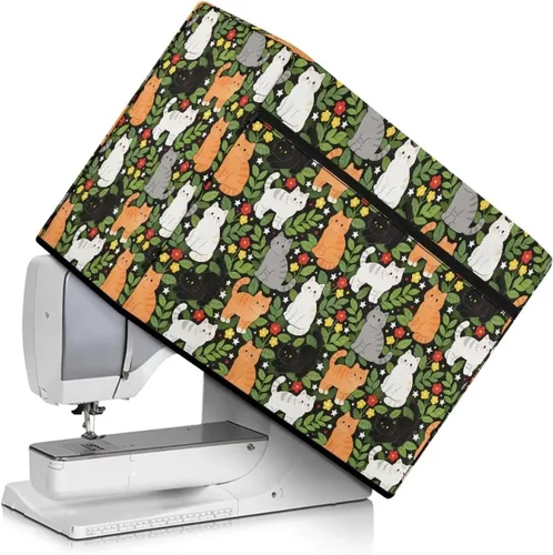 Vista 12 de Funda para máquina de coser de flores hippie grande, cubierta antipolvo, protección de fácil limpieza para máquina de coser, resistente a las Flor