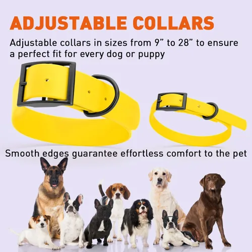 Vista 18 de Dogline Biothane - Collar impermeable para perro con hebilla de liberación rápida, resistente cincha de nailon recubierta con resistente y a prueba