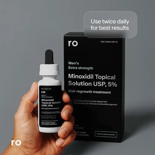 Vista 6 de RO MAN Minoxidil Solución al 5% para la pérdida y el crecimiento del cabello de los hombres, líquido sin perfume, clínicamente probado, 2 onzas