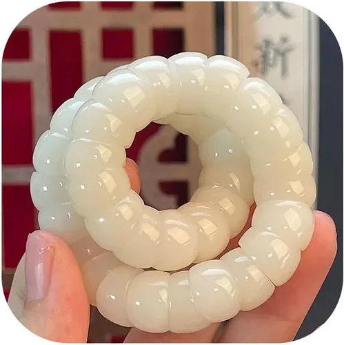 Vista 15 de Mudi - Pulsera para mujer con cuentas de semillas Bodhi naturales, pulsera elástica Zen Fidget alivia la ansiedad y el estrés