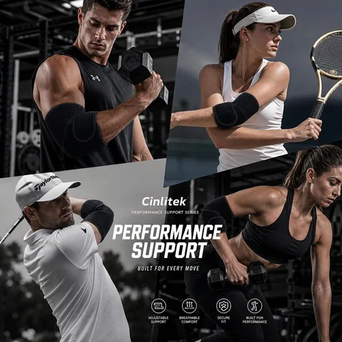 Vista 4 de Codera ajustable para hombres y mujeres, alivio instantáneo del dolor para codo de tenis, codo de golfista, tendinitis y artritis, soporte avanzado