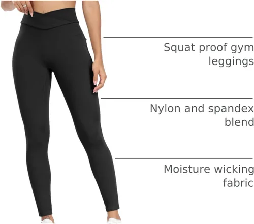 Vista 4 de Leggings con levantamiento de glúteos para mujer, sin costuras, de cintura alta, pantalones de yoga, leggings fruncidos