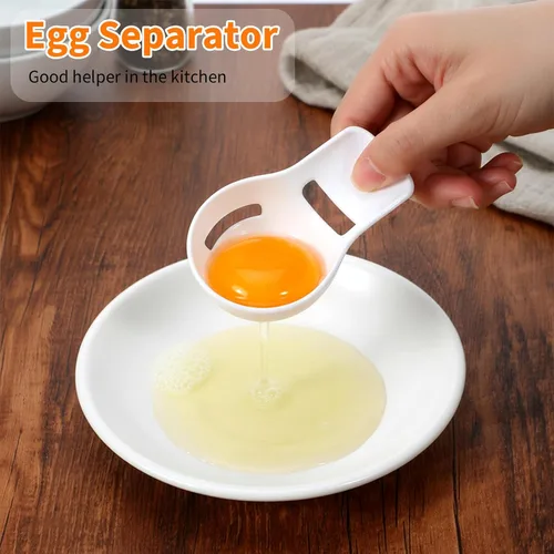 Vista 7 de Separador de clara de huevo de yema, separador de yugo de huevo como accesorio de cocina de plástico ABS blanco, herramienta separadora de yema