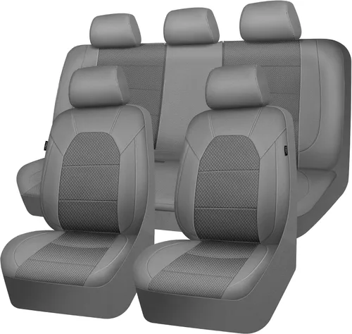 Vista 28 de CAR PASS Fundas de cuero para asientos delanteros solamente, con fundas de asiento delantero de malla de aire, transpirables, fundas de asiento