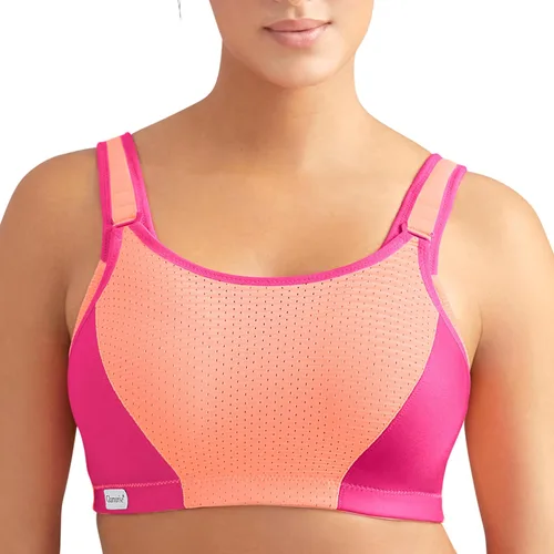 Vista 16 de Glamorise Sujetador deportivo de doble capa con control personalizado para mujer Negro/Gris
