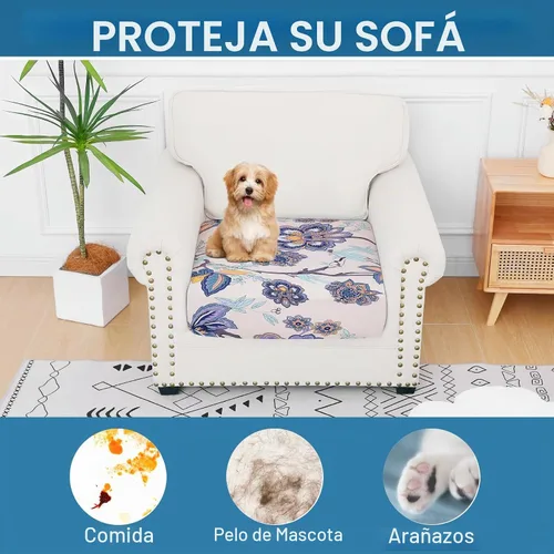 Vista 7 de Smiry Fundas de cojín de sofá estampadas, fundas elásticas suaves para sofá, fundas de sofá lavables antideslizantes, protector de muebles para Beige