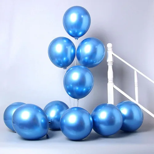 Vista 3 de 10 globos metálicos cromados de látex gruesos y brillantes de 18 pulgadas para cumpleaños, boda, compromiso, aniversario, graduación, baby shower