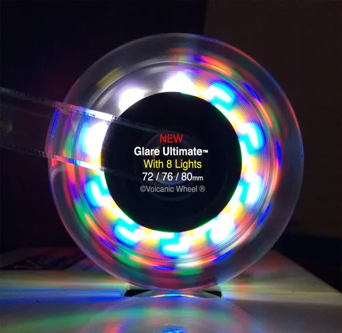 Vista 3 de Ruedas giratorias iluminadas en tamaño de 3", 4", 5" y 6" con cubo de 1" y rodamientos de 5/16" (3" x 1")