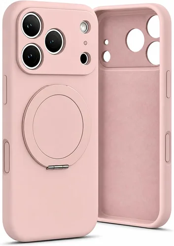 Vista 20 de Funda de silicona con soporte para iPhone 17 Pro [compatible con MagSafe] [Protección completa de la cámara] (6.3 pulgadas 2025), fundas de teléfono