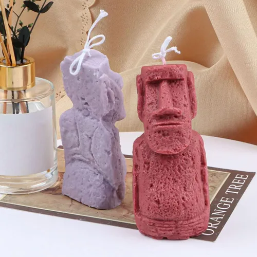 Vista 7 de Didiseaon Moldes para velas de estatua de isla de Pascua, moldes de silicona para velas de bricolaje, moldes de resina epoxi, moldes de jabón