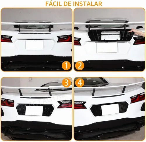 Vista 5 de Marco de licencia trasero compatible con Chevrolet Corvette C8 2020-2026