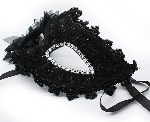 Vista 5 de goodhelper Máscara de mascarada para parejas, accesorios para disfraz de fiesta, máscara de encaje veneciano para mujer