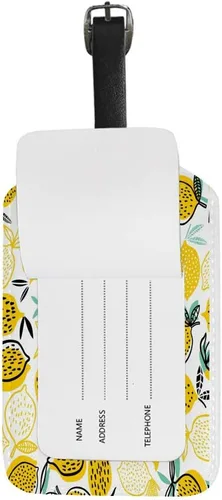 Vista 4 de Guitong Travel Luggage Tag Baggage Tag Backpack Label Suitcase Travel Identifier Smart Leather Lemon Pattern travel business girls boys family trip