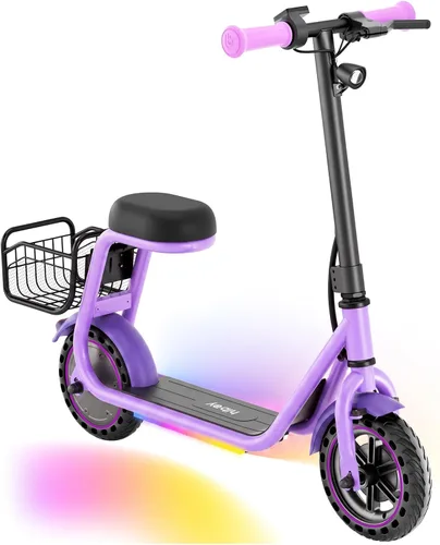 Vista 11 de Hiboy Q2 Lite Electric Scooter for Kids w/Seat, 3-Speed, Brake, Ages 4-10 Negro