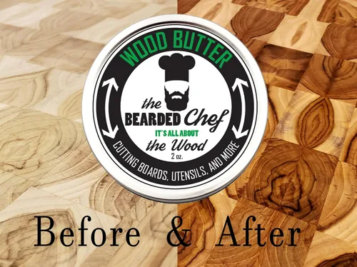 Vista 2 de The Bearded Chef - Mantequilla de madera - 2 onzas líquidas - Tablas de cortar - Bloques de carnicero - Fabricado en los Estados Unidos