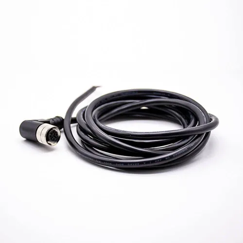Vista 10 de Elecbee Conector M12 A-Code Cable sobremoldeado de ángulo recto de cabeza hembra única (cable de 3 pines de 16.4 ft/16.4 pies)