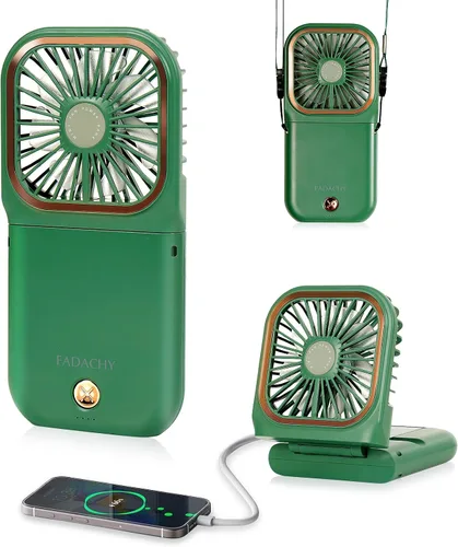 Vista 14 de Ventilador portátil recargable, mini ventilador de mano de 3000 mAh, funciona con pilas, pequeño ventilador de escritorio para oficina, exterior e