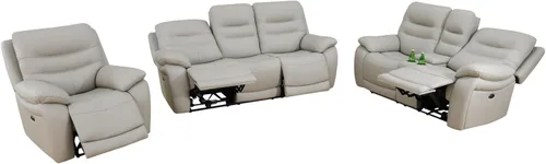 Vista 24 de Silla reclinable eléctrica, sofá biplaza, sofá para sala de estar, cómodo asiento de cuero transpirable para cine en casa con puertos de carga USB