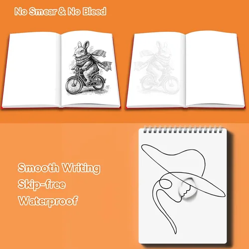Vista 3 de 12+1 Bolígrafos de Línea Fina para Dibujo Artístico, Juego de Tinta Pigmento Negra Impermeable para Artistas, Bocetos, Manga, Acuarela, Caligrafía
