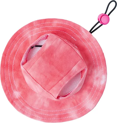 Vista 4 de Sombrero para mascotas con agujeros para las orejas, protector solar, gorra de béisbol adecuada para perros pequeños y medianos, sombrero de Negro