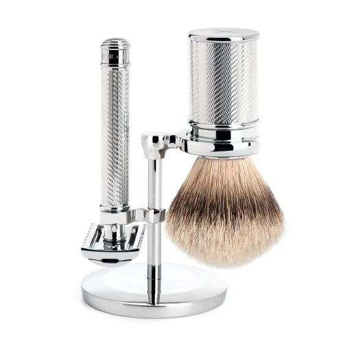 Vista 2 de MÜHLE Silvertip Badger Safety Razor - Juego de afeitado (peine abierto), perfecto para uso diario, calidad de peluquería y afeitado suave