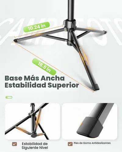 Vista 4 de CAMBOFOTO - Trípode de 82 pulgadas de alto para iPhone con cuello de cisne y control remoto, soporte