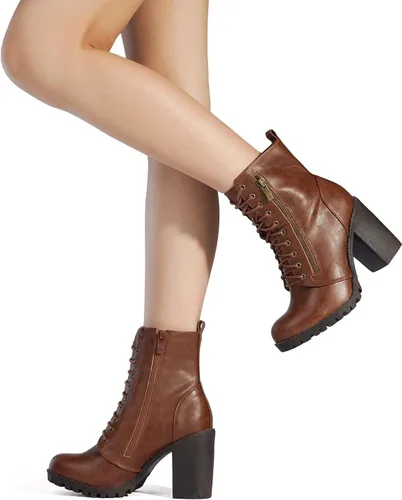 Vista 5 de DREAM PAIRS - Botines de tacón grueso para mujer