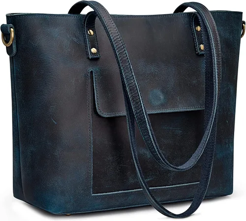 Vista 22 de S-ZONE Bolso bandolera vintage de cuero genuino para mujer