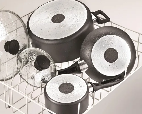 Vista 3 de T-Fal Everything in Kitchen Total - Juego de ollas y sartenes antiadherentes aptas para lavavajillas, 20 piezas, color negro