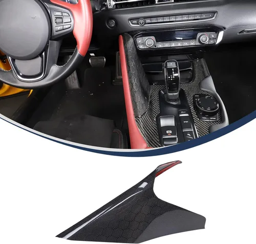 Vista 9 de Cubierta protectora de fibra de carbono real para automóvil, control central, panel de engranajes laterales, compatible con Supra GR A90 A91 MK5