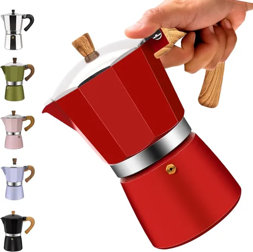 Vista 37 de Cafetera clásica de aluminio para 3 tazas Azul