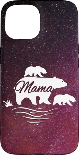 Vista 6 de Mama Bear with 2 Cubs Space Stars Galaxy Mama Bear Case for iPhone 17