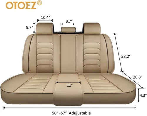Vista 6 de otoez Juego completo de 5 fundas de asiento de automóvil, sedán, SUV, camión, furgonetas, protector de cojín para asiento delantero y trasero, apto