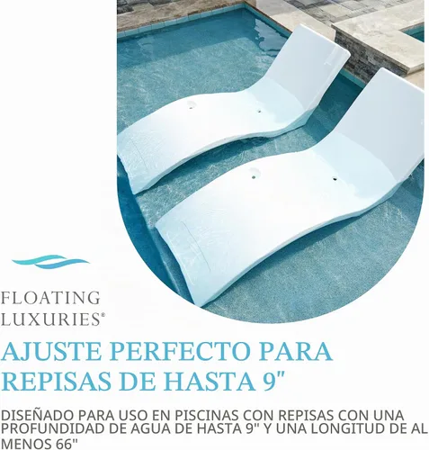 Vista 5 de Floating Luxuries Kai - Tumbona para piscina, color blanco ártico, juego