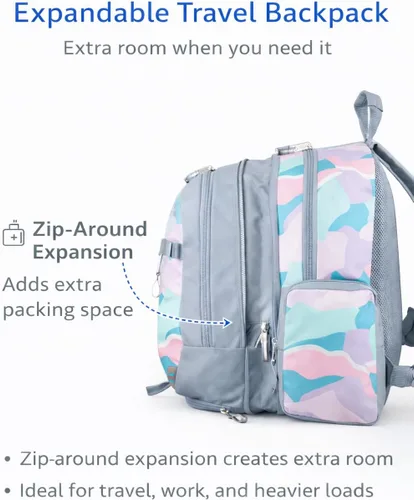 Vista 4 de Eastsport Mochila extragrande expandible con funda para laptop de 15 pulgadas, bolsa de viaje para negocios, universidad y trabajo, Talla única, se