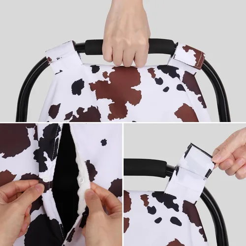 Vista 3 de Funda para Asiento de Coche Rquite para Bebé, Fundas para Asiento de Coche para Niño, Funda para Asiento de Coche de Invierno de Minky, Dosel
