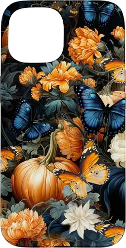 Vista 6 de iPhone 16 Autumn Leaves Butterflies Pumpkins Fall Season Thanksgiving Case