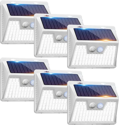 Vista 46 de Peasur Luces Solares para Exteriores con Sensor de Movimiento, 140 LED Luz Solar Alimentada por Energía Solar para Cerca Impermeable, 3 Modos