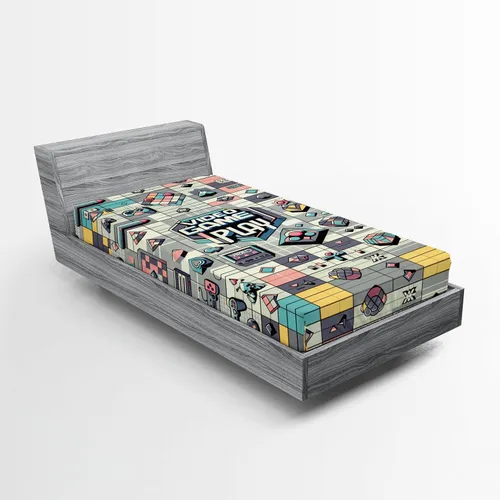 Vista 94 de Ambesonne Juego de sábanas bajeras veganas, ilustración de plátanos simétricamente alineados con patrón de frutas exóticas, funda de cama