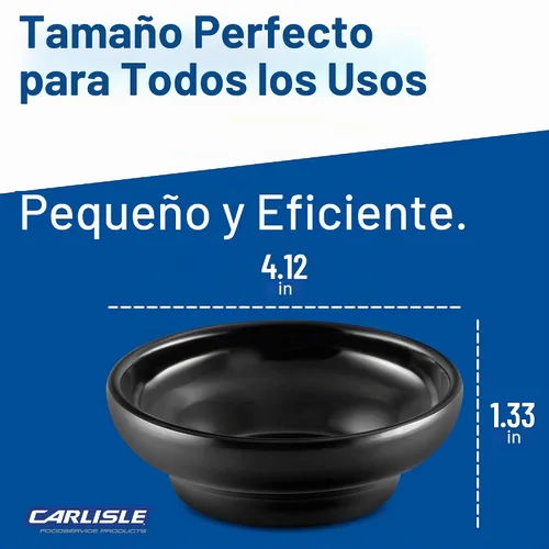 Vista 6 de Carlisle FoodService Products 087503 Plato de salsa de melamina, 5 oz de capacidad, negro (caja de 48)