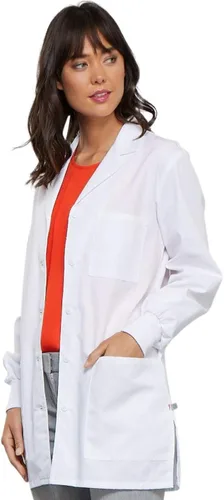 Vista 3 de Cherokee Abrigo de laboratorio para mujer de 32 pulgadas con mangas de puño