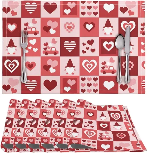 Vista 35 de BIGCARJOB Mantel individual de diseño personalizado, 4 piezas, tapete de mesa resistente al corazón, 12 x 18 pulgadas 1-diseño personalizado
