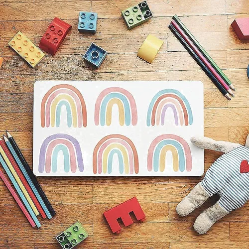 Vista 2 de Calcomanías de pared de arcoíris para dormitorio de niñas, decoración de habitación de niños, papel tapiz autoadhesivo de arco iris, vinilo mural